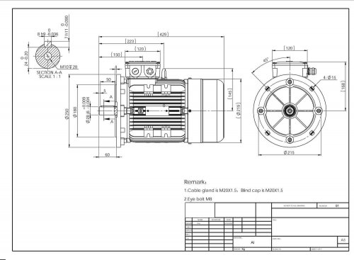 výkres elektromotor MS112 prevedenie B5