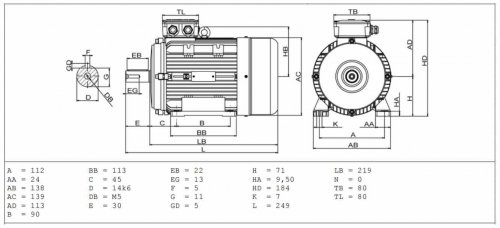 výkres elektromotor MS71