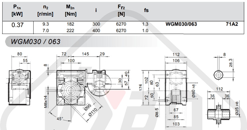 parametre výkonnosti prevodovka wgm063