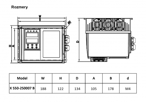 frekvenčný menič x550 ip65 0,75kw