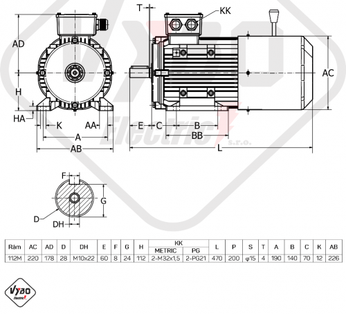 elektromotor s brzdou 4kw 1ALBR112M-4