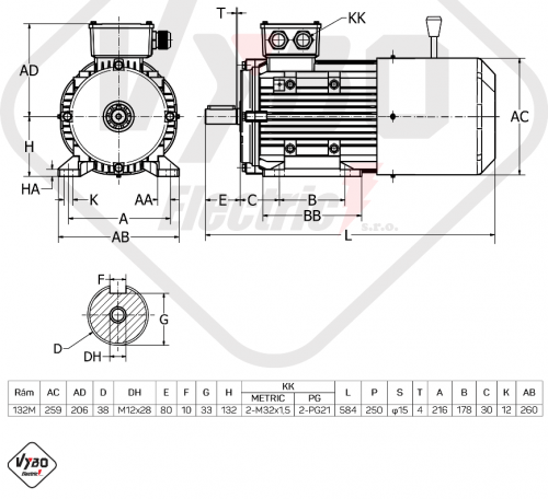 elektromotor s brzdou 7,5kw 1ALBR132M-4