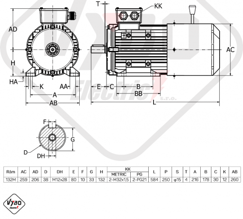 elektromotor s brzdou 4kw 1ALBR132M1-6