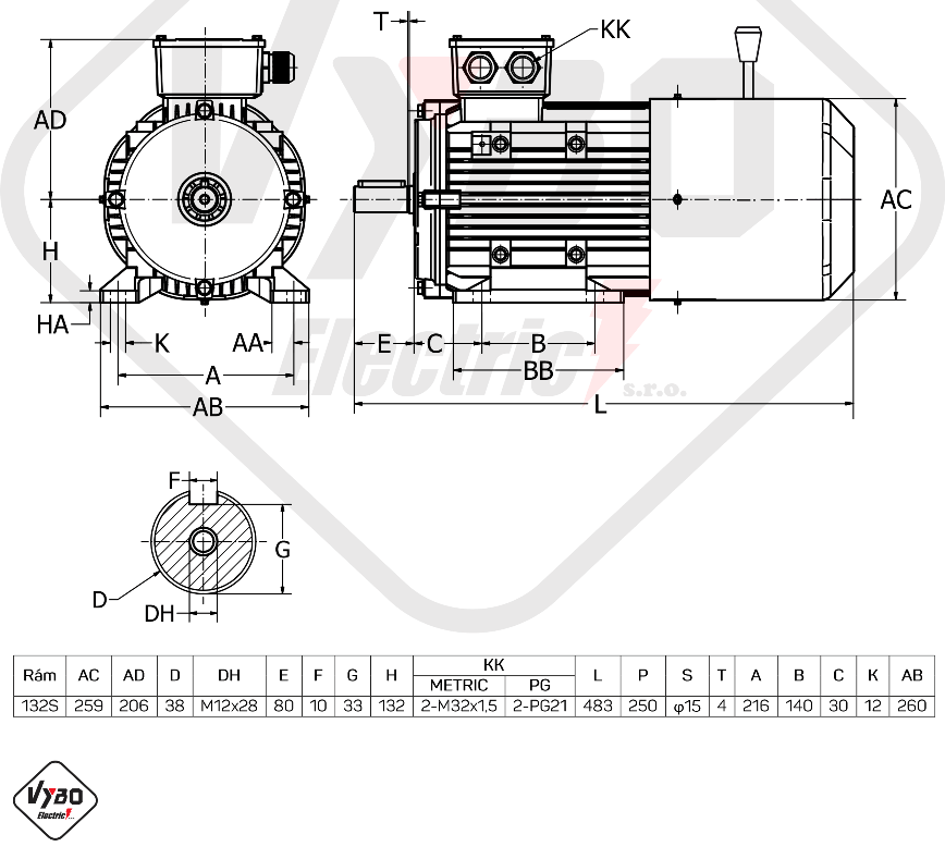 elektromotor s brzdou 5,5kw 1ALBR132S1-2