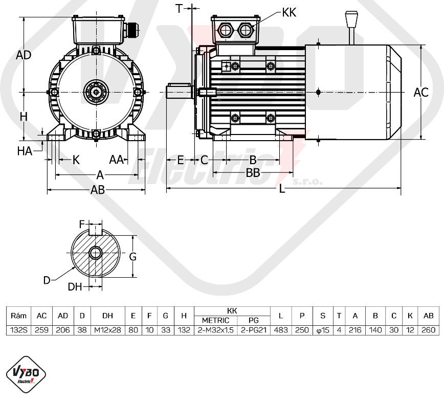 elektromotor s brzdou 7,5kw 1ALBR132S2-2