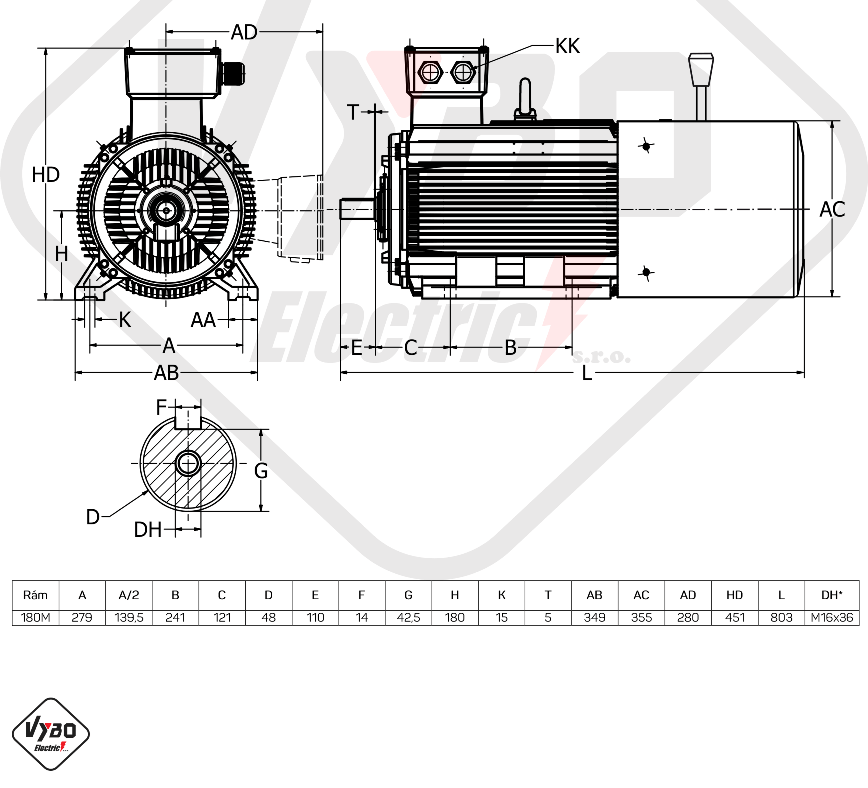 elektromotor s brzdou 22kw 1LCBR180M-2