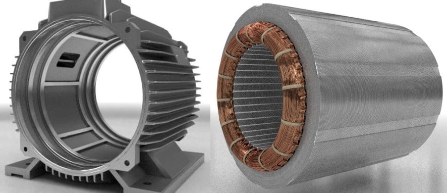 trojfázový elektromotor 2AL IE2 stator, rotor, vinutie